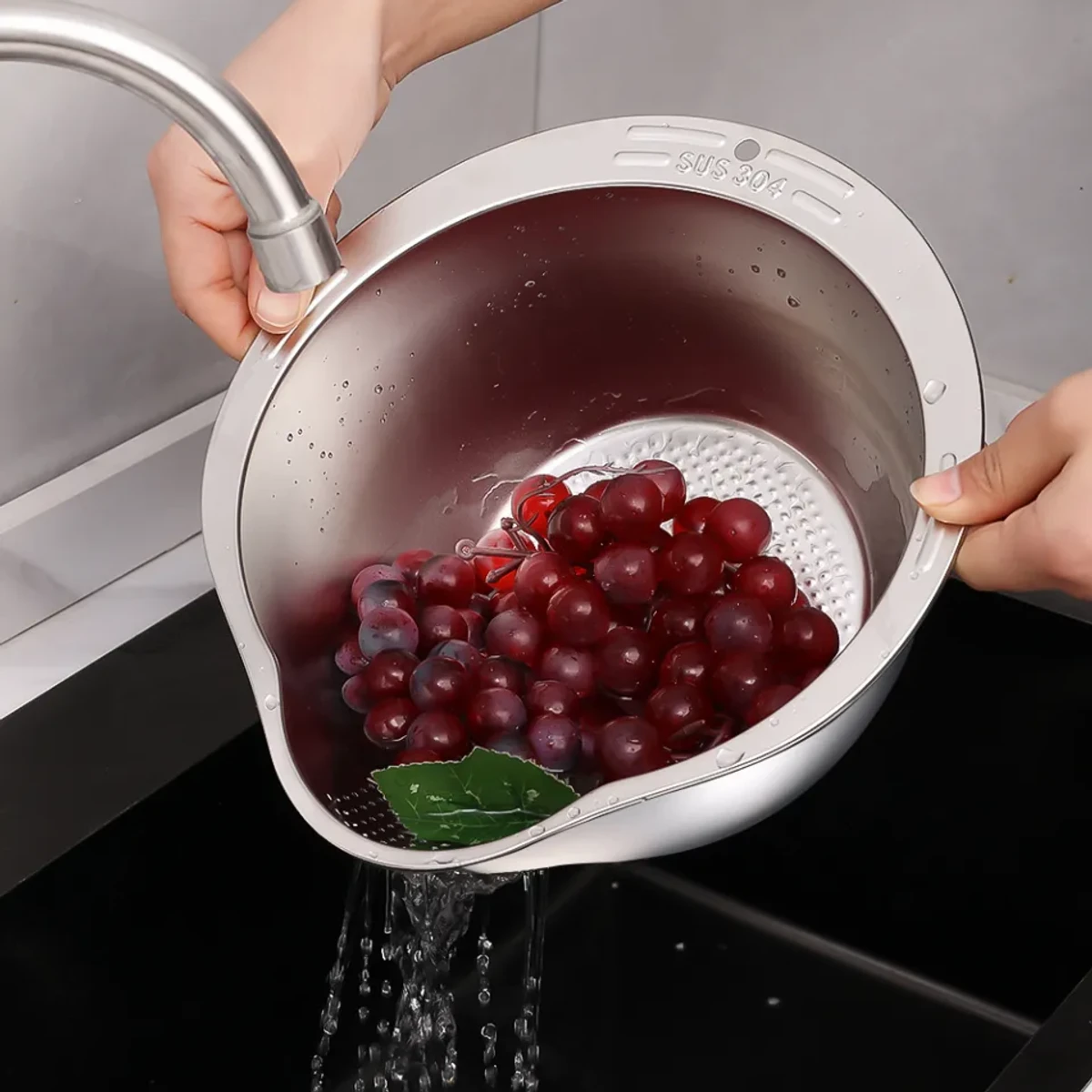 Rice Washer Strainer Bowl